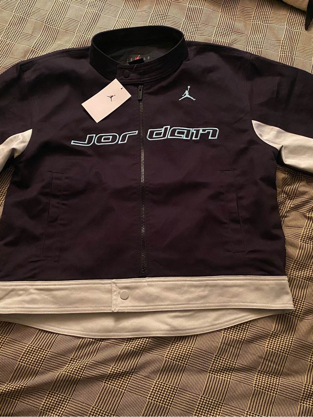 Jordan Kids Navy and White Zip-Front Track Jacket
